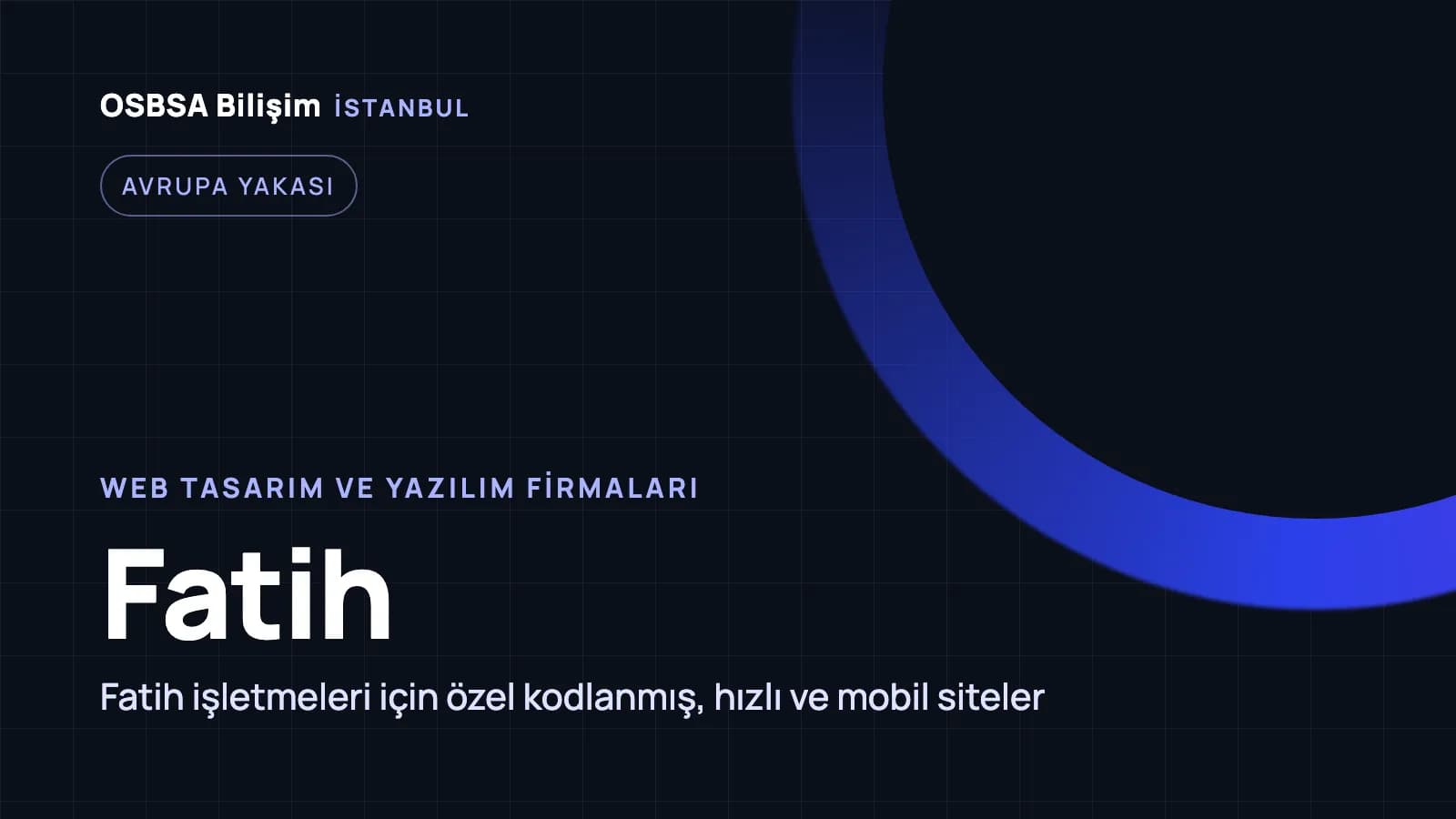 Fatih web tasarım firmaları, Fatih web yazılım ajansı