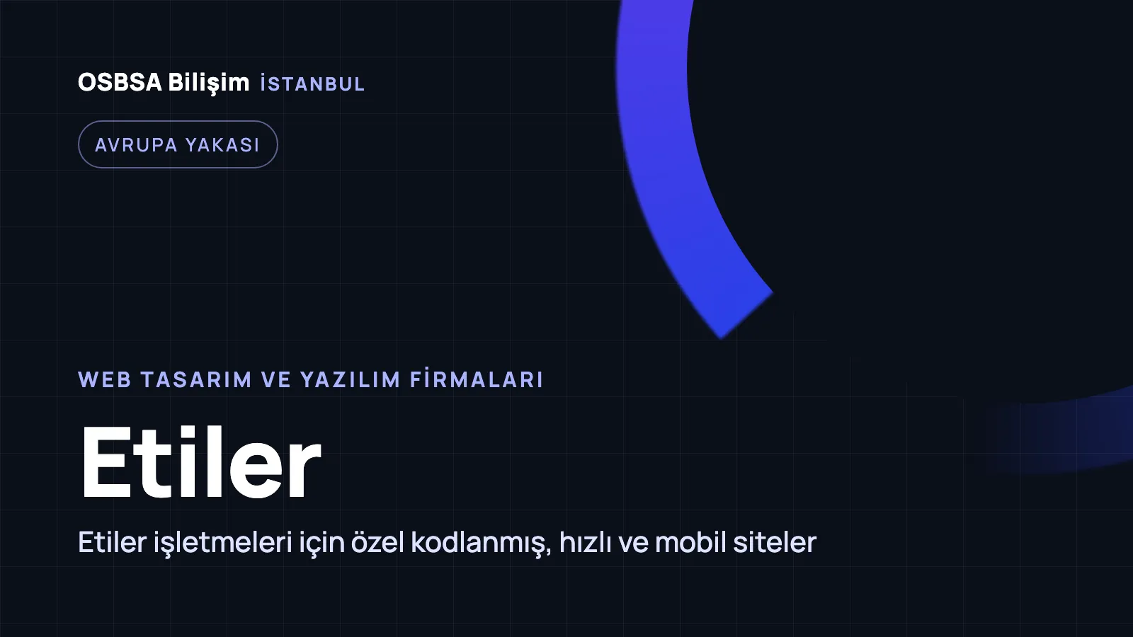 Etiler Web Tasarım - OSBSA Bilişim